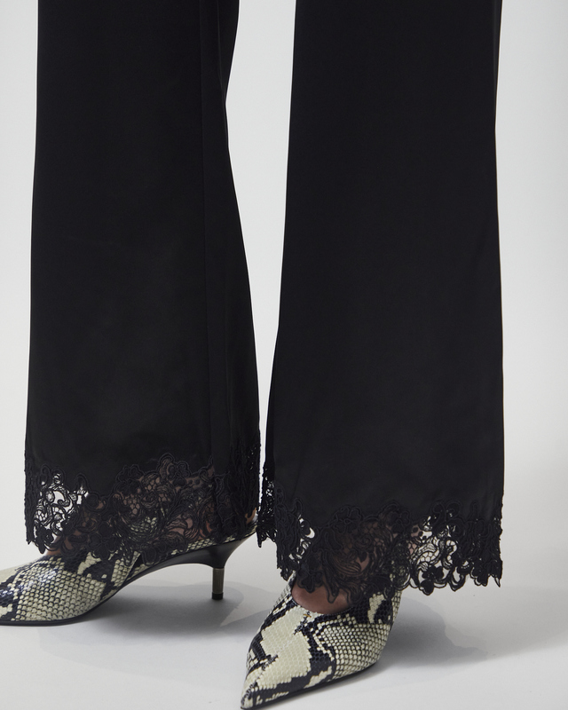 Malina Byxor Marine Satin Lace Hem Black 42