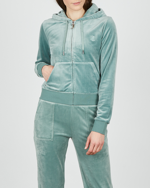 Hoodie Robertson Classic Velour Grön 1