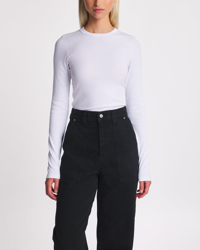 RÓHE Top Ribbed Cotton Crewneck White 36