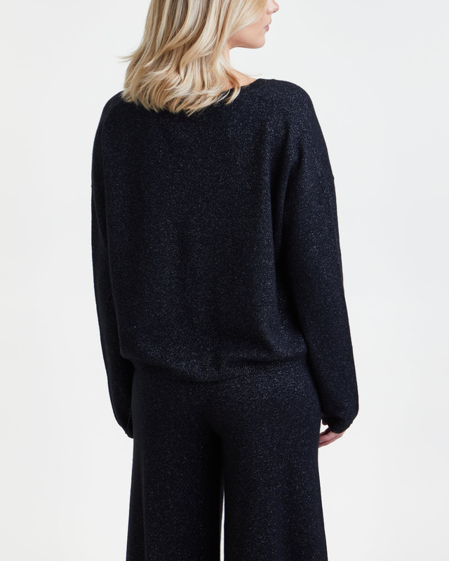 LISA YANG Cardigan Abby Sparkle Cashmere Svart 2 (M-L)