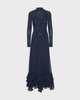 ROTATE Birger Christensen Klänning Chiffon Maxi Ruffle  Blå 34