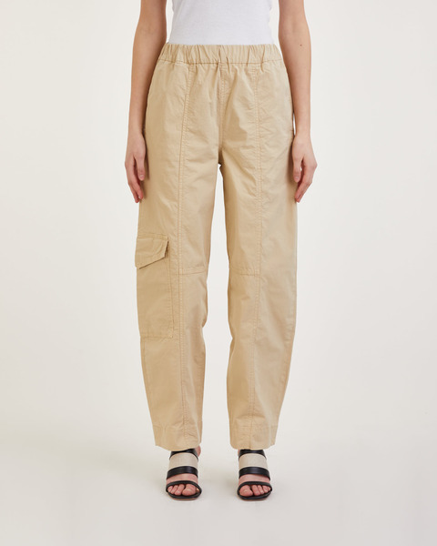 Trousers Cotton Canvas Elasticated Curve Khaki 2