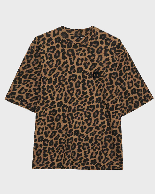 ANINE BING T-Shirt Avi Black and Brown Leopard Leopard M