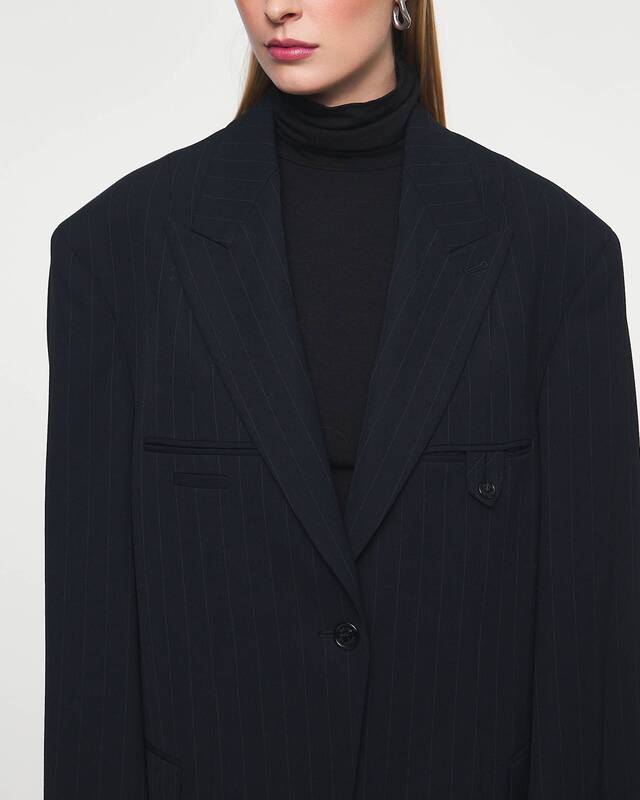 Acne Studios Kavaj Relaxd Pinstripe  Navy 34