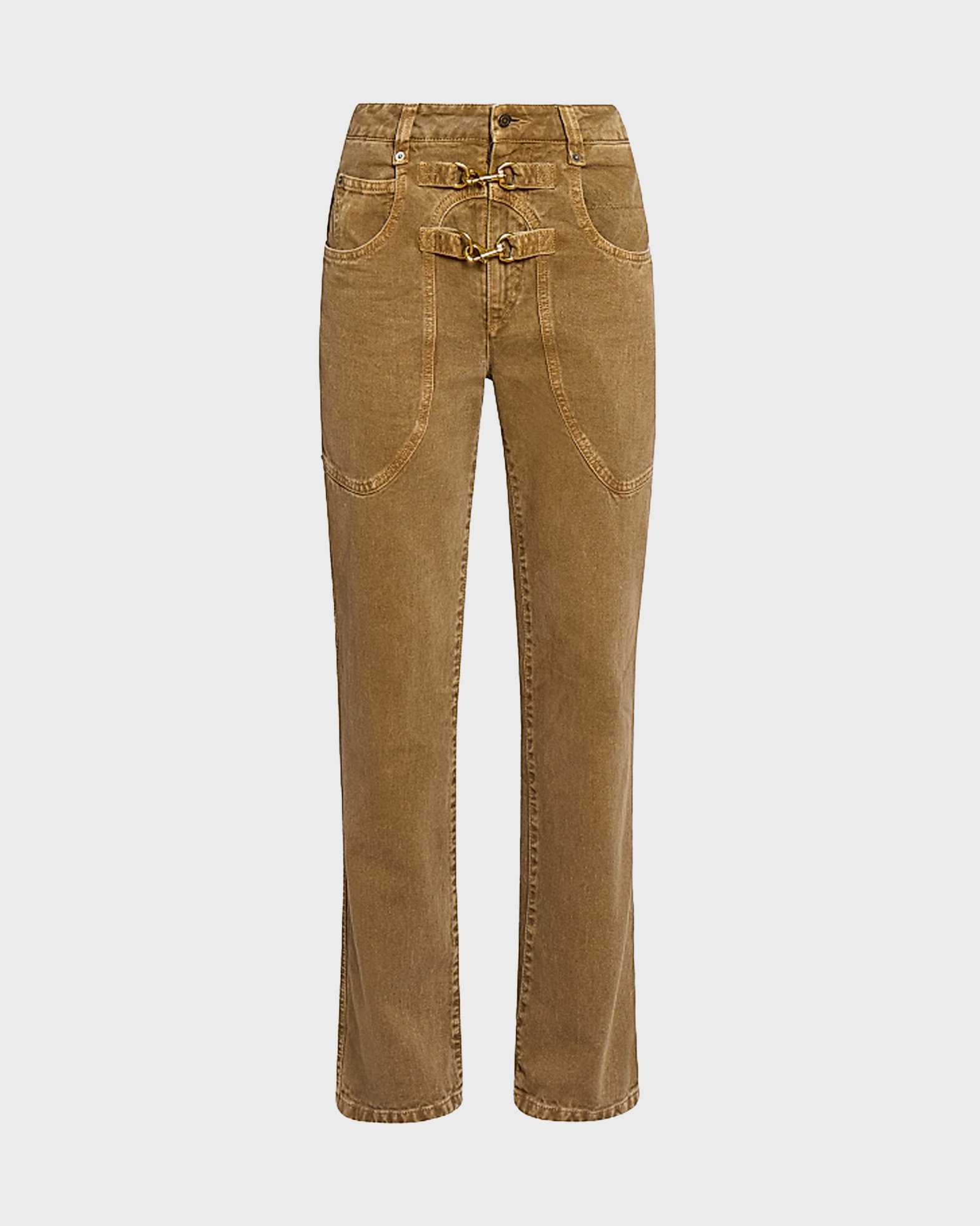 Isabel Marant Women's Gul,Brun Trousers Brinley Gul/Brun Fr 42 (Eur 40)