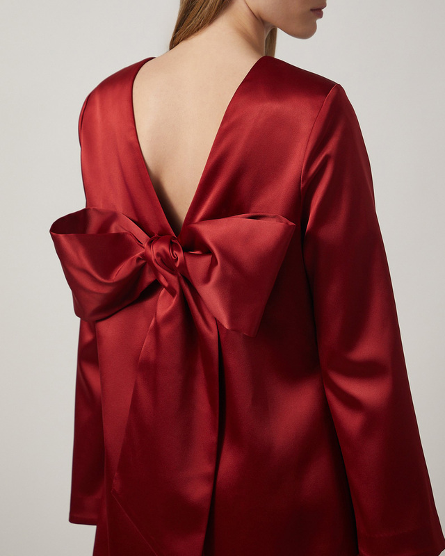 Malina Dress Elna Bow Mini Röd 34