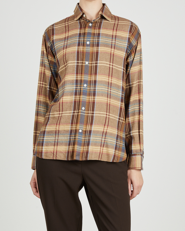 brown polo button down