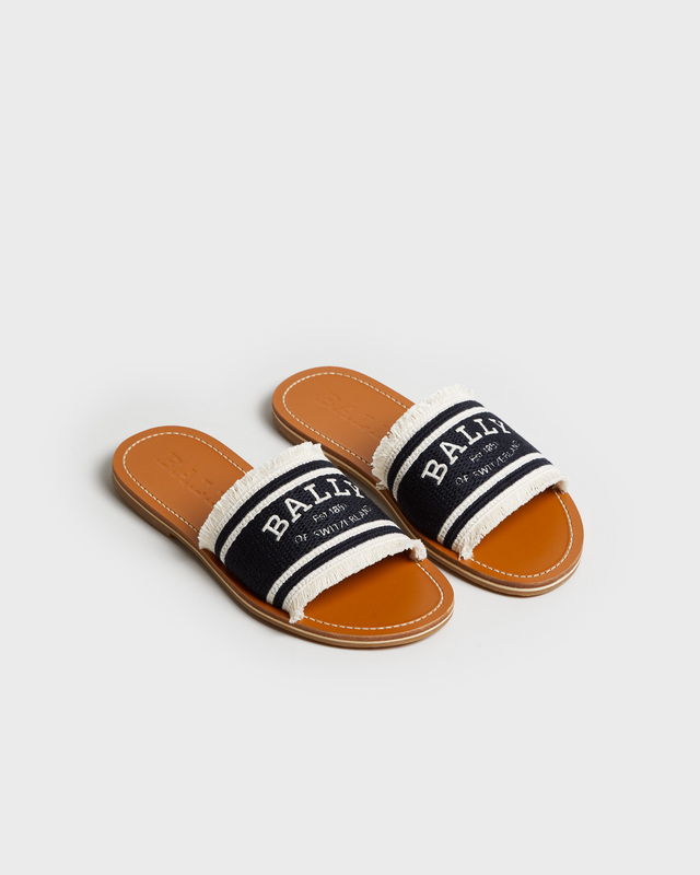 Bally Sandals Bianka Flat Svart/vit EUR 38