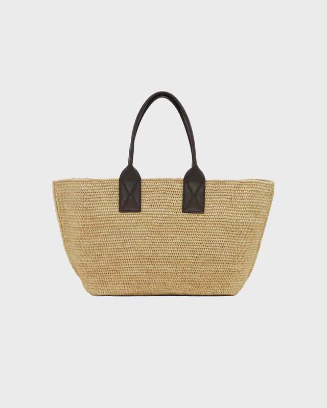 Ganni Bag Easy Shopper Medium Raffia Ljusbrun ONESIZE