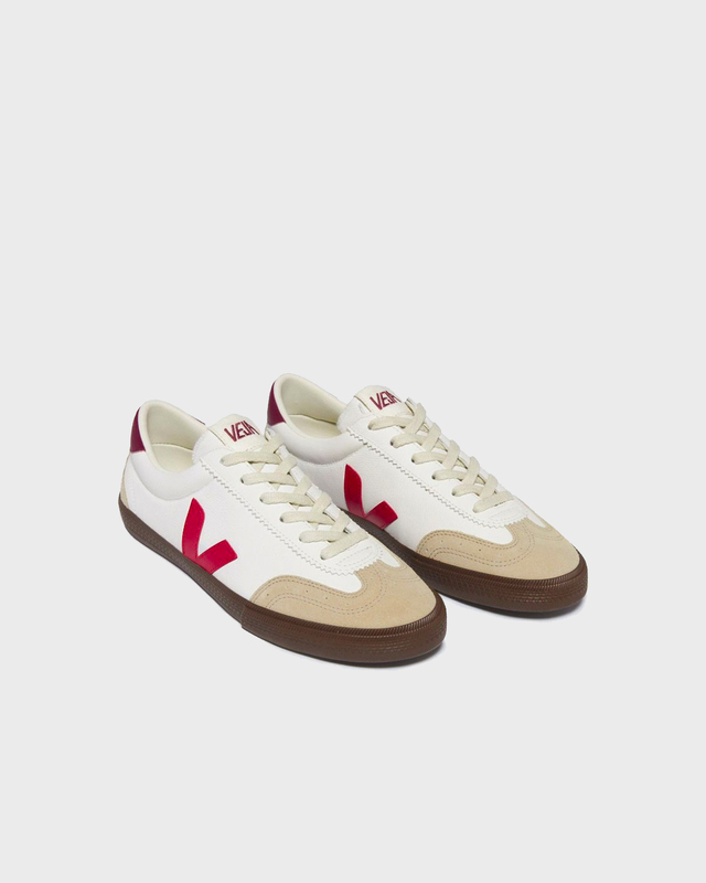 VEJA Sneakers Volley Suede Leather Trimmed Vit/röd EUR 37