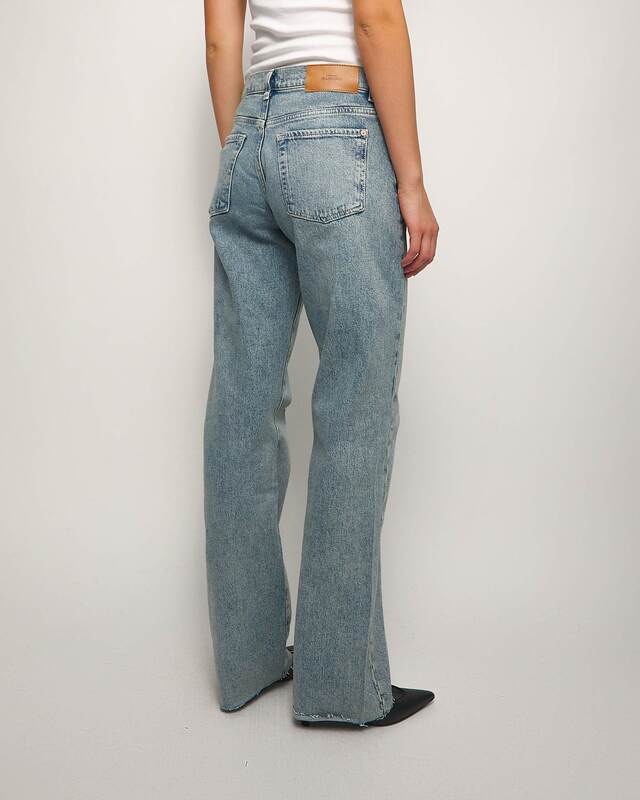 7 For All Mankind TESS TROUSER Serenade Raw Cut Ljusblå 25