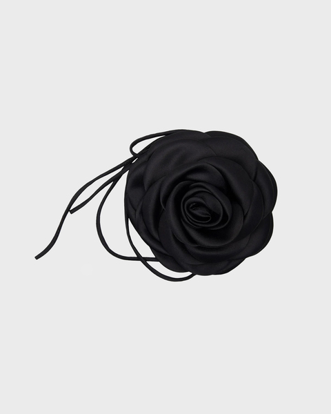Giant Satin Rose String Black ONESIZE 1