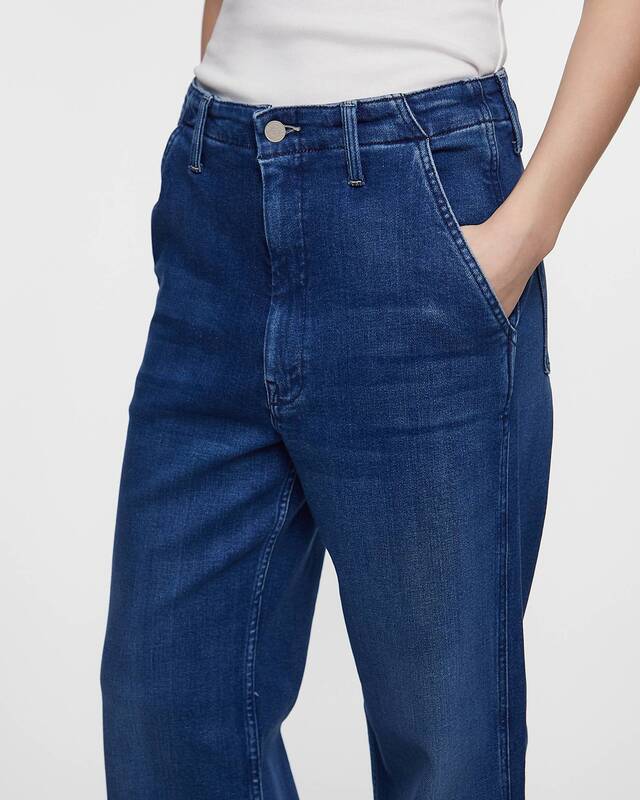 Mother Denim Jeans The Major Zip Sneak  Washed blue 24