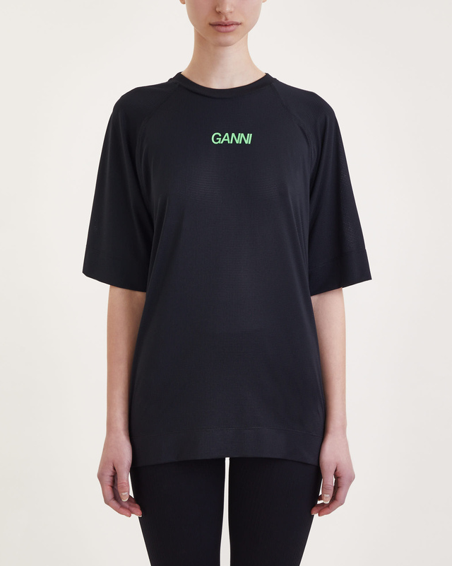 Ganni Active Mesh T-shirt Svart M