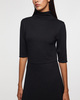 Vince Dress Elbow-Sleeve Turtleneck Black L
