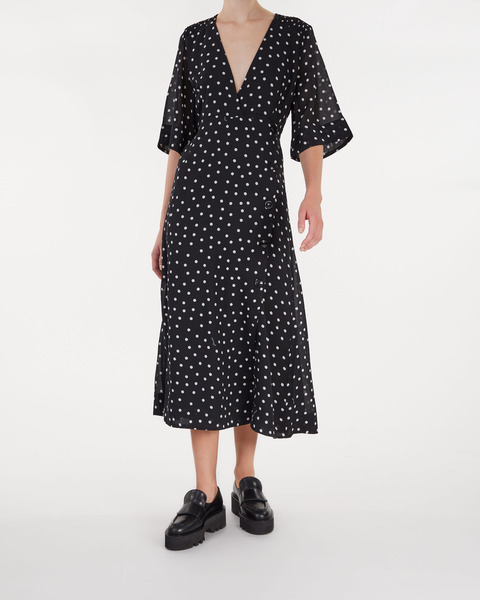 Klänning Printed Light Crepe Smock Midi  Svart 2