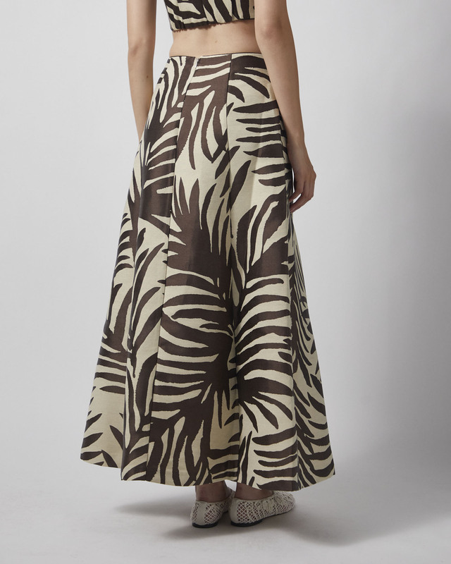 Malina Nederdel Meline Jacquard Midi White/Brown 38