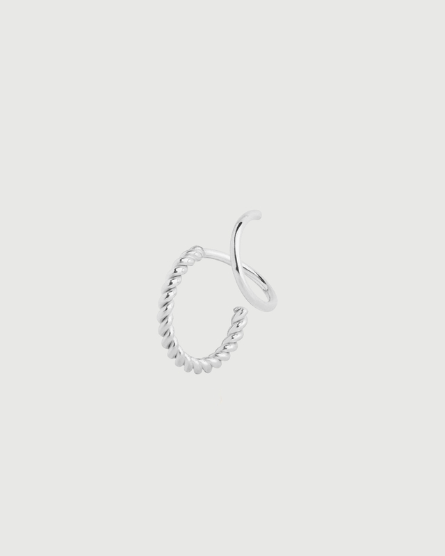 MARIA BLACK Earring Sofia Twirl Left Silver ONESIZE