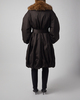ROTATE Birger Christensen Coat Faux Fur Collar Espresso 38