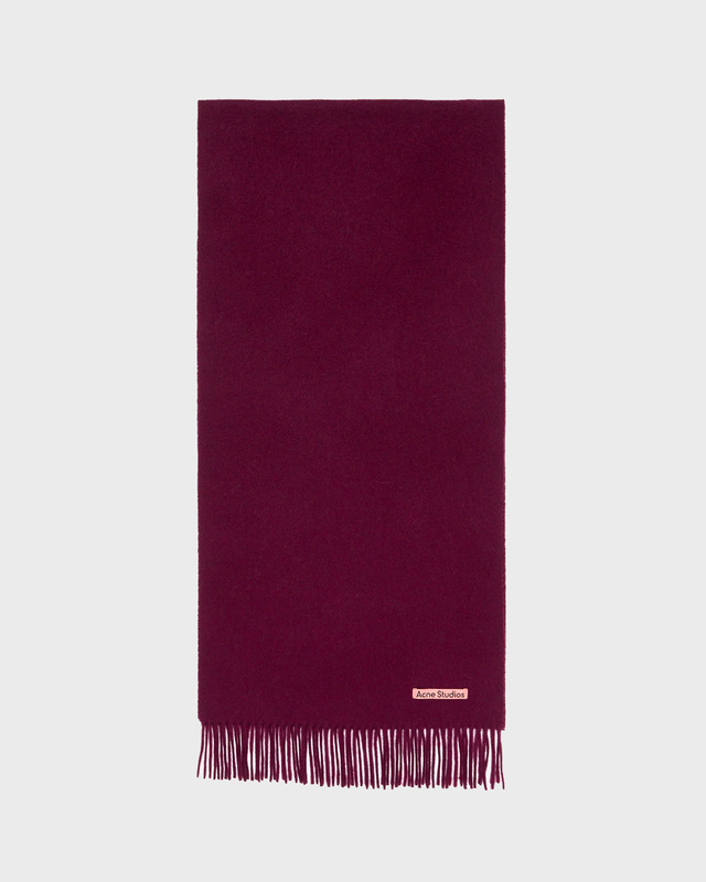 Acne Studios Fringe Wool Scarf  Burgundy  ONESIZE