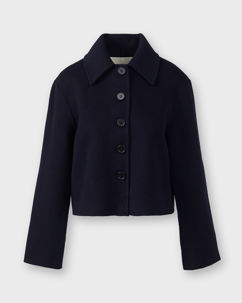 Jacket Crop Wool Navy 1
