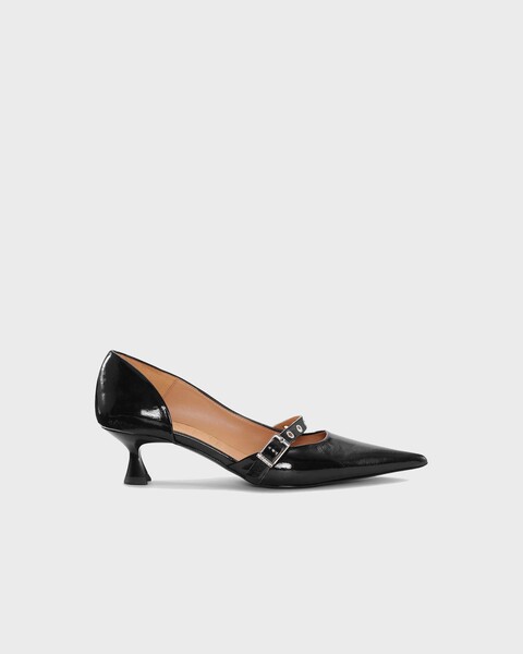 Heels Pump Feminie Buckle Kitten  Black 1