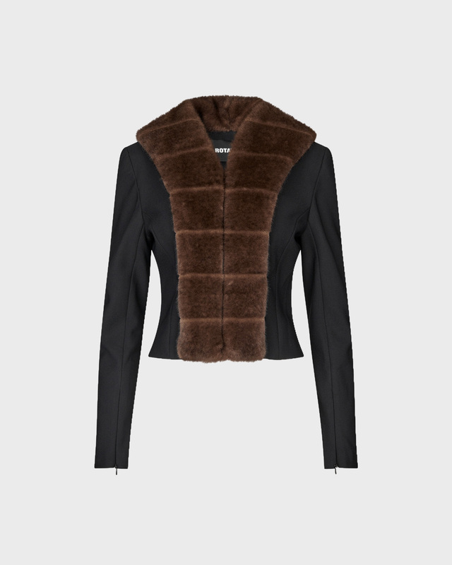ROTATE FAUX FUR COLLAR CARDIGAN 40