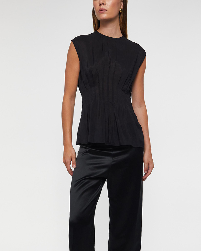 Wakakuu Icons Top Dover Pleated Black XS