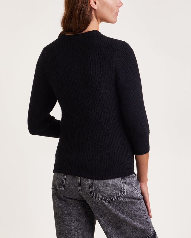 Ganni Topp Soft Wool Short Sleeve Svart XS