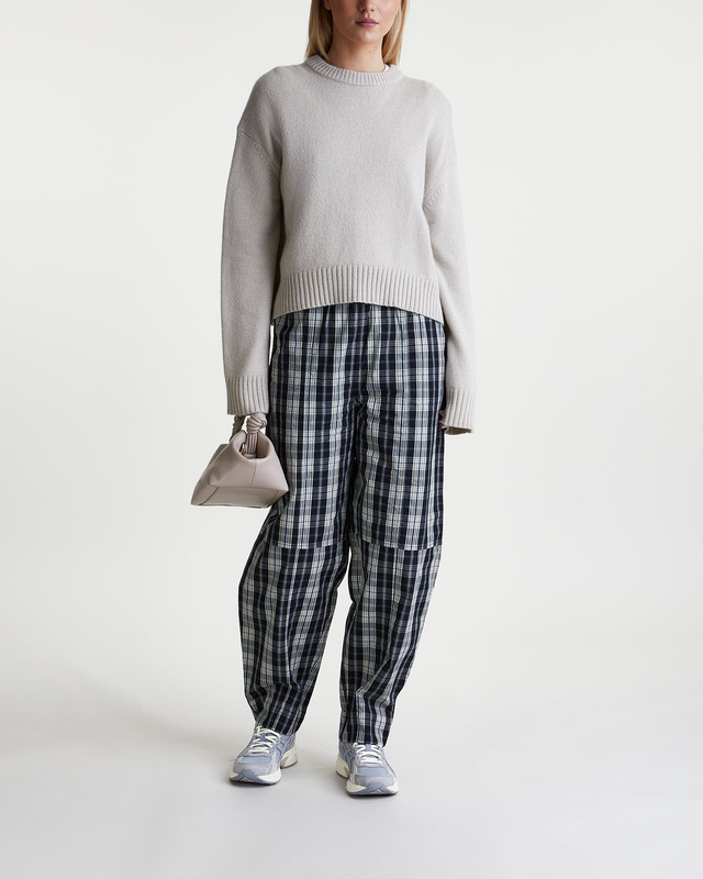 GANNI Byxor Check Cotton Curve Svart 42