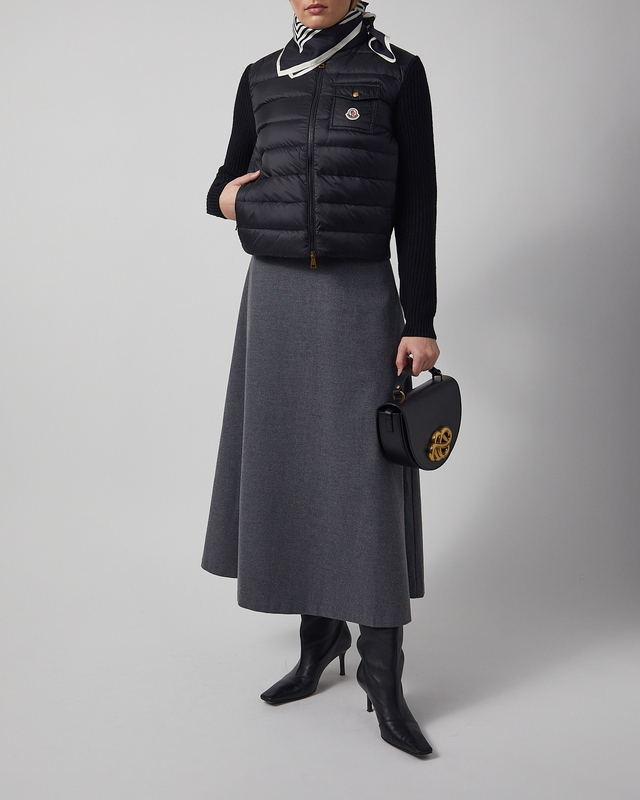 Moncler Jacket Padded Wool Zip-Up Cardigan Black M