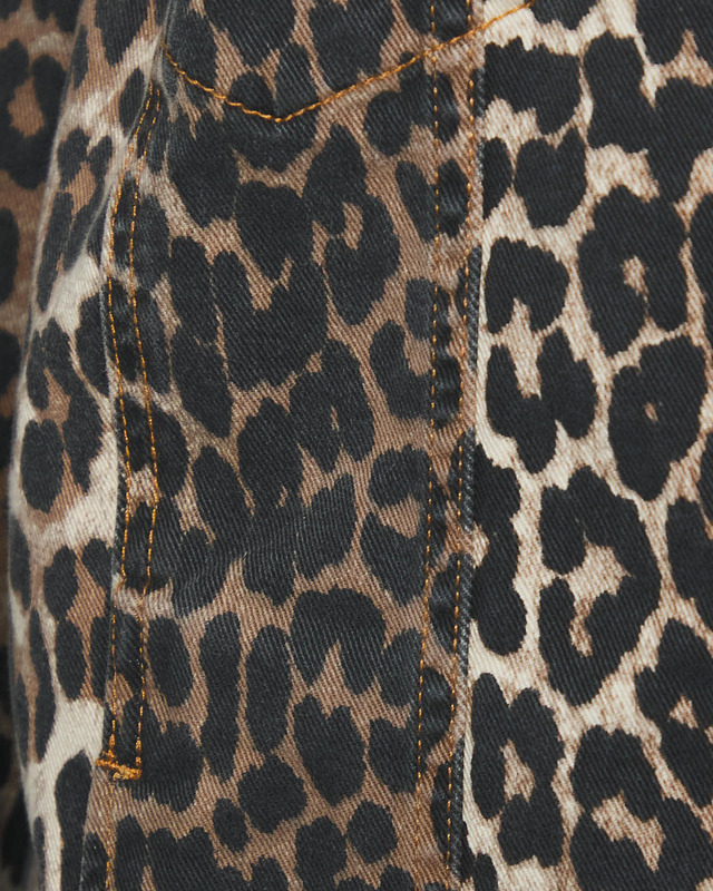Ganni Jacket Leopard Print Denim Leopard 40