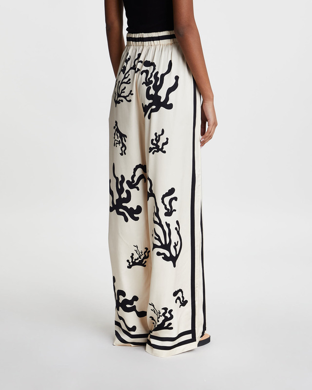 Malina Trousers Bella Satin Palazzo Vit/svart S