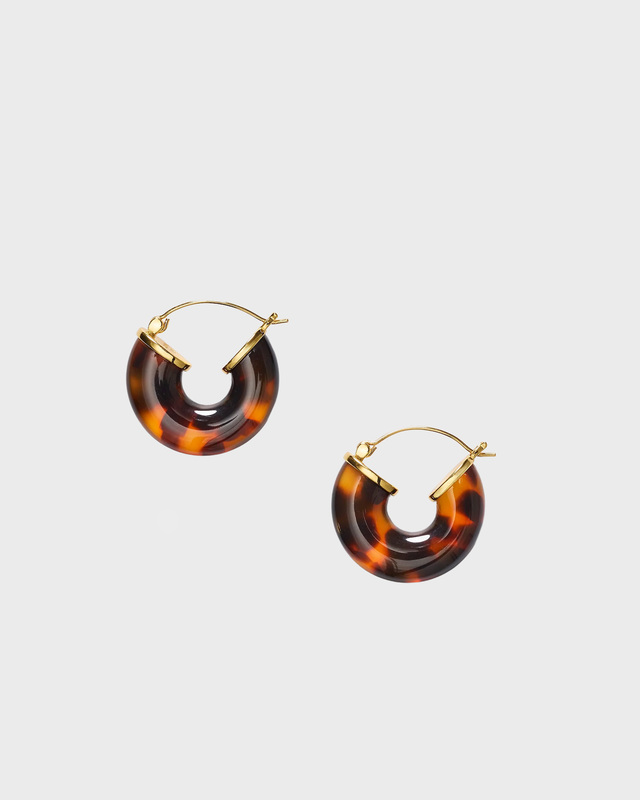 Anni Lu Earrings Big Swell Hoops Tortoise ONESIZE