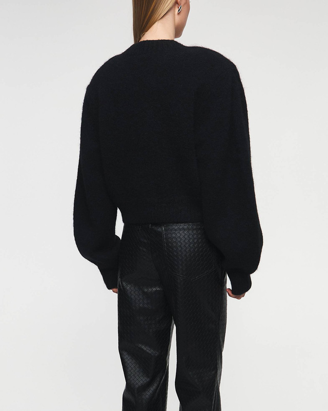 ROTATE Birger Christensen Tröja Knit Cropped Cardigan Svart 34