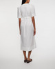 GANNI Klänning Washed Stretch Cotton Strap Midi Vit 40