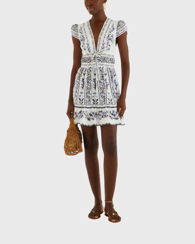FARM Rio Dress Flowers Arch Mini Offwhite XS