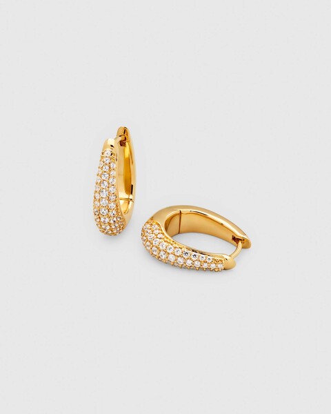 Earring Liz Hoop Pave Gold ONESIZE 1