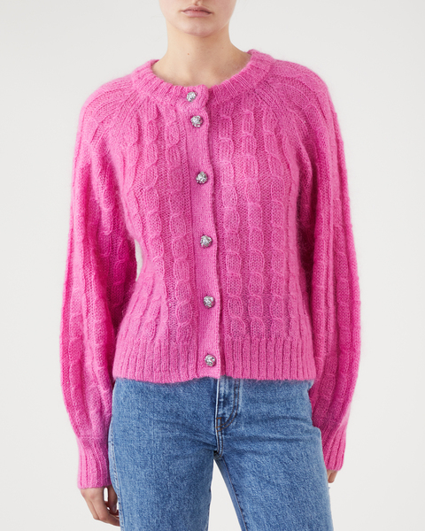 Cable Cardigan Pink 1