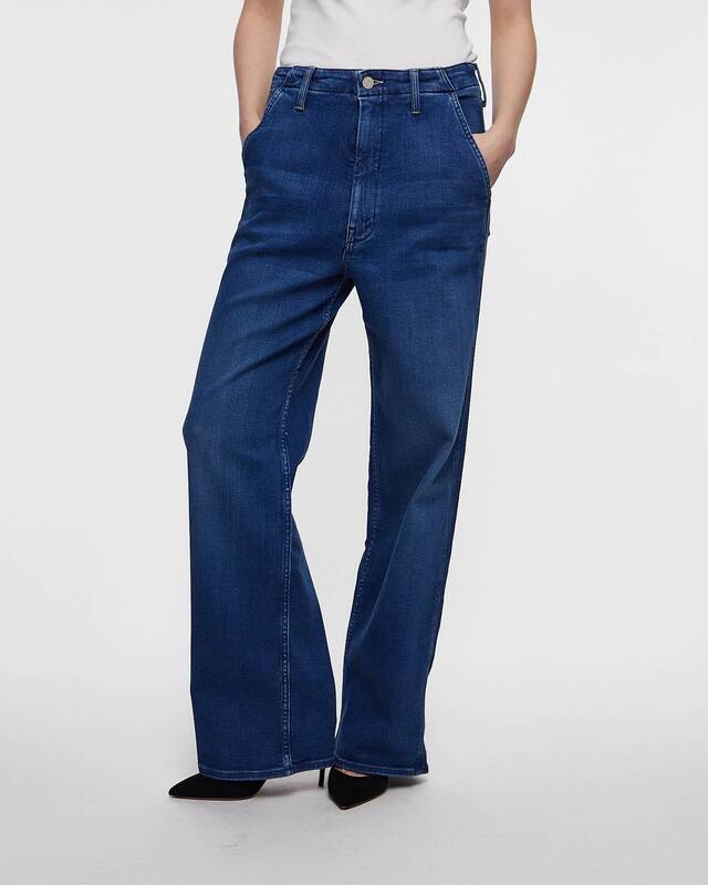 Mother Denim Jeans The Major Zip Sneak  Washed blue 24