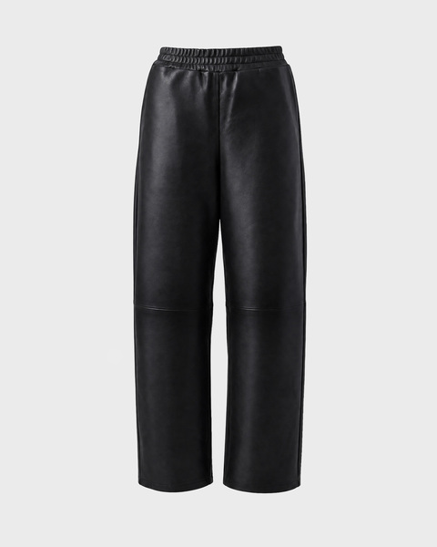 Byxor Cropped Leather Black 1