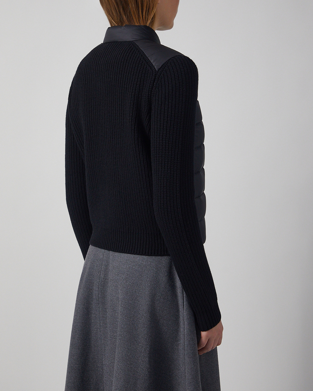 Moncler Jacket Padded Wool Zip-Up Cardigan Black M