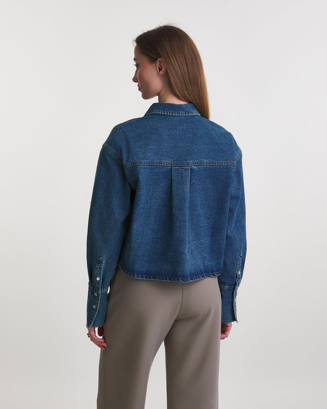 Wakakuu Icons Skjorta Alie Cropped Denim Blå S