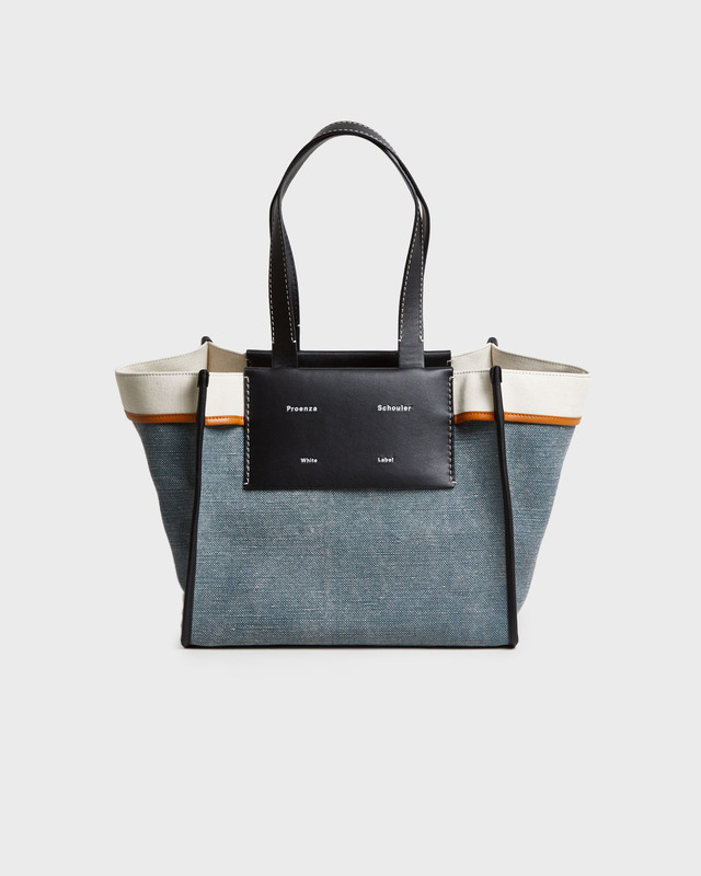 Proenza Schouler Väska Large Morris Canvas Tote Blå ONESIZE