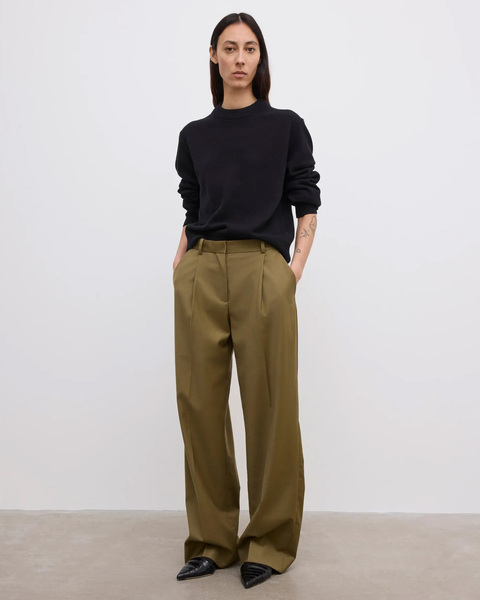 Bukser Relaxed Wool Olive 2