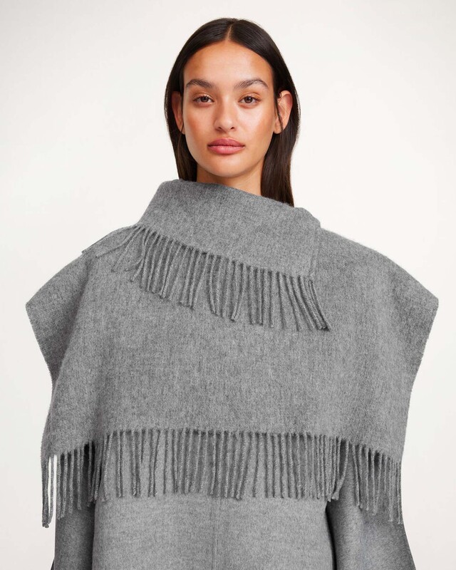 By Malene Birger Scarf Turtula Fringe Grey melange ONESIZE