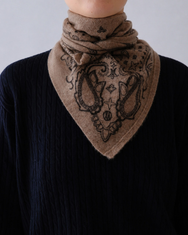 Le Scarf Tørklæde Cashmere Paisley Greige 65x65 ONESIZE