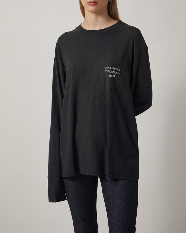 Acne Studios T-Shirt Logo Long Sleeve Relaxed Faded black M