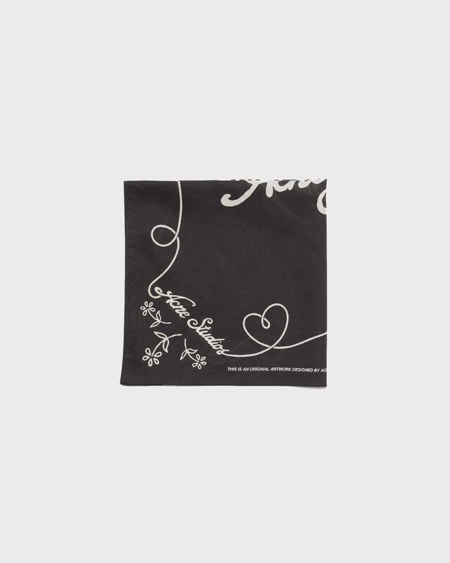 Acne Studios Scarf Light Print Logo Svart/vit ONESIZE