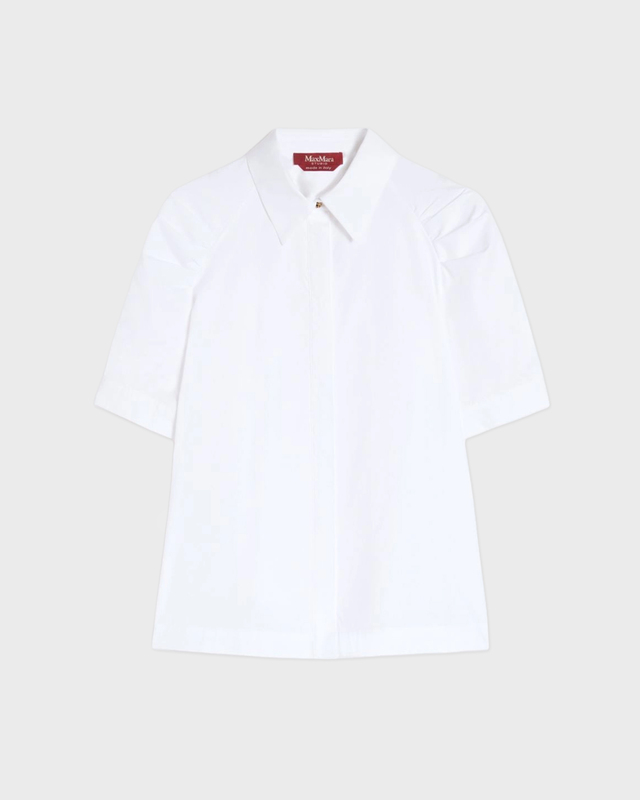 Max Mara Studio Skjorte Cotton Poplin Optical White IT 40 (EUR S-M)